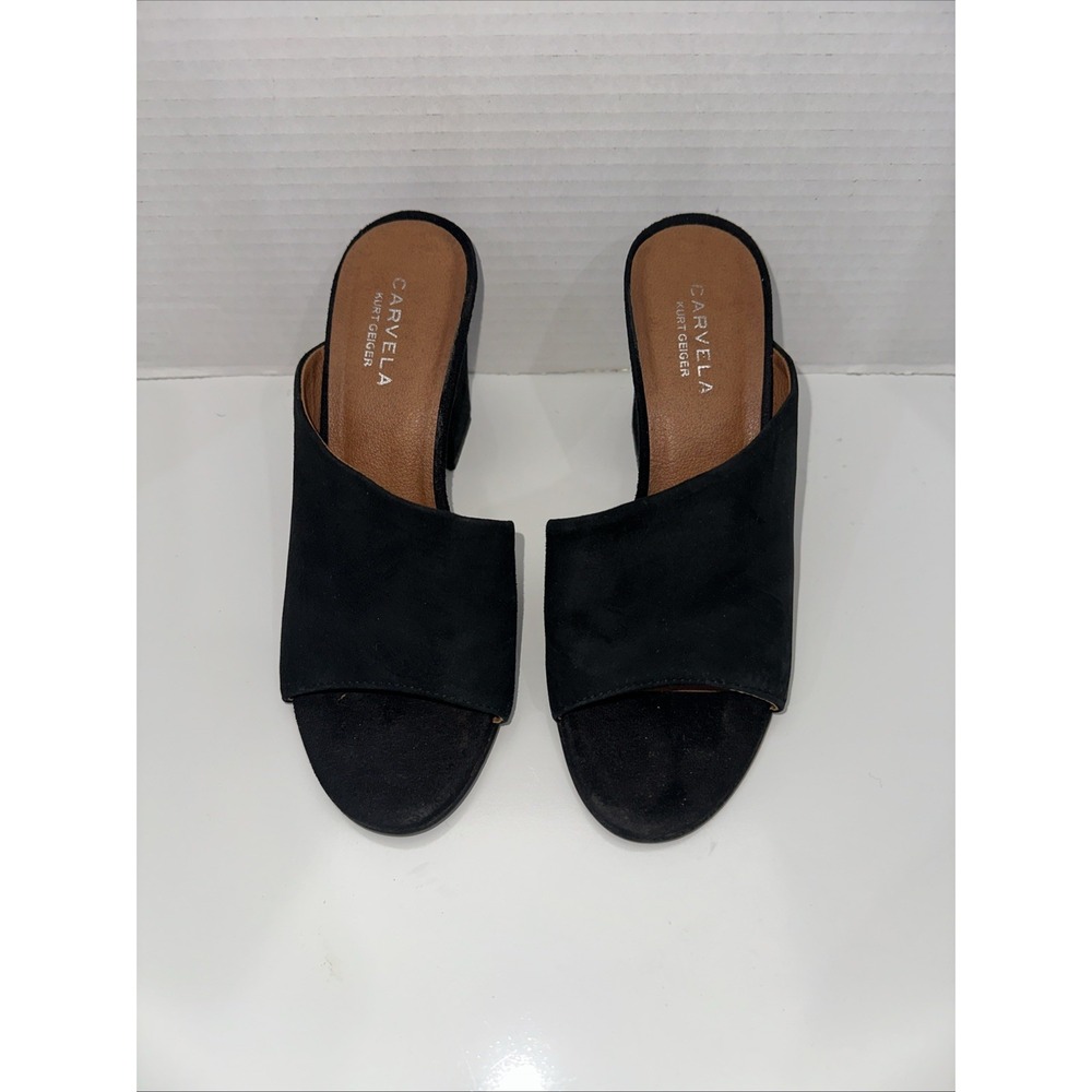 CARVELA Kurt Geiger Lovely Grappa Suede Slip On Black Block Heel Shoes SIZE 37